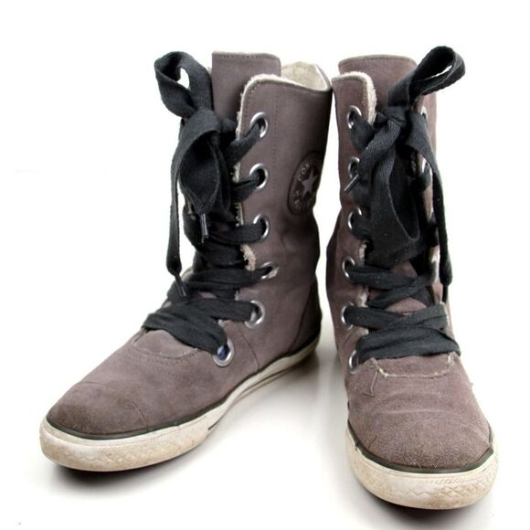 Converse Chuck Taylor All-Star GRAY SUEDE LACE UP HIGHT TOP SNEAKERS SHOES Sz 9 - Picture 2 of 10